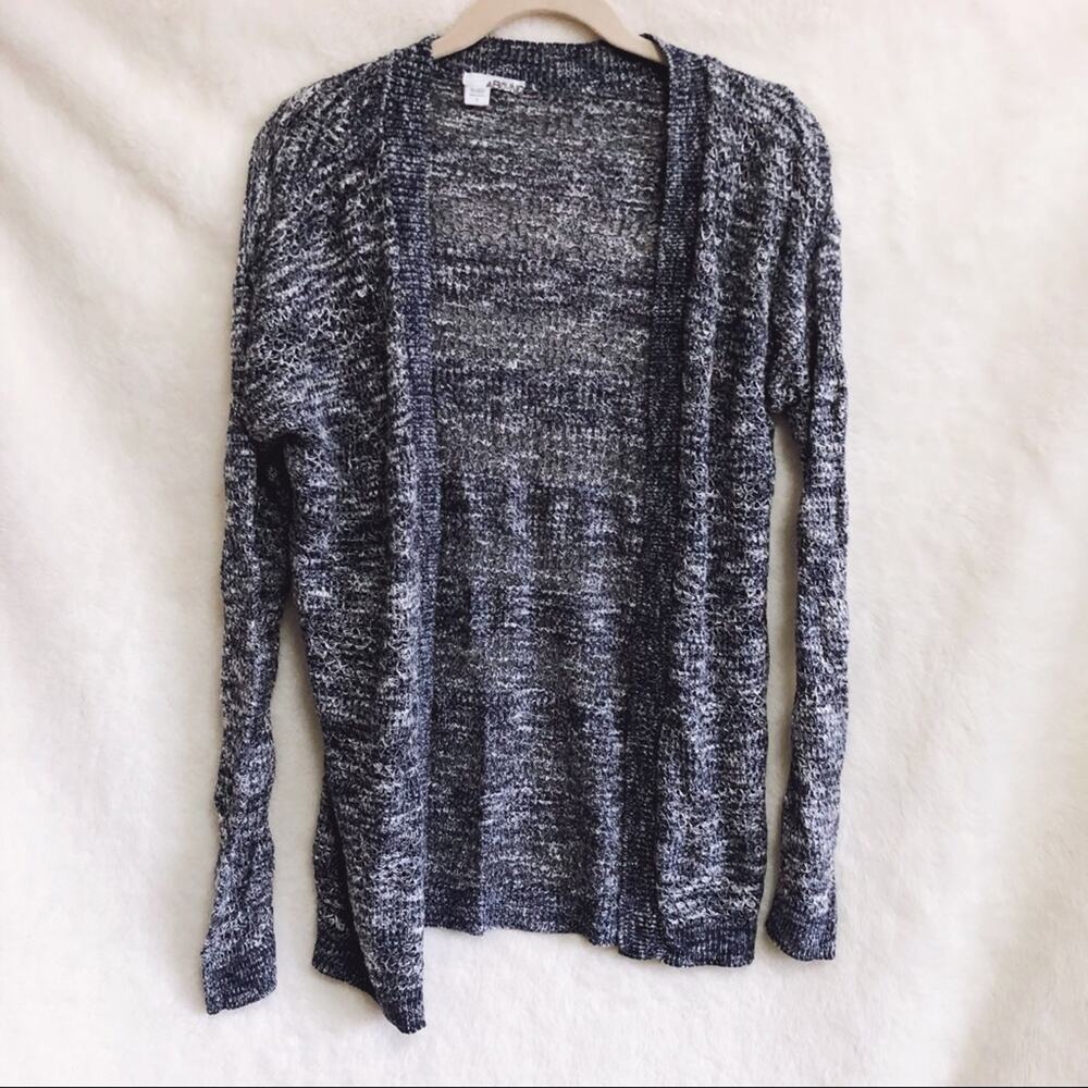 Abound Blue White Long Sleeve Knit Cardigan
